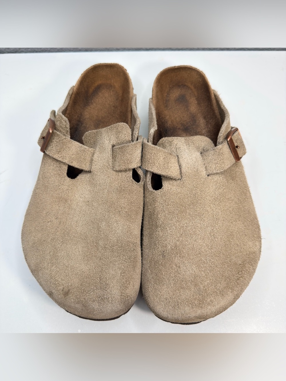BIRKENSTOCK Boston Clogs Suede Taupe Brown Size EU 40 US 9 See Photos - Picture 4 of 7